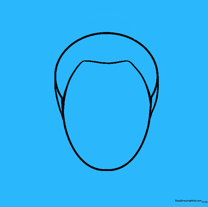 Adding a rounded hair bun on top of the Buddha's head.
