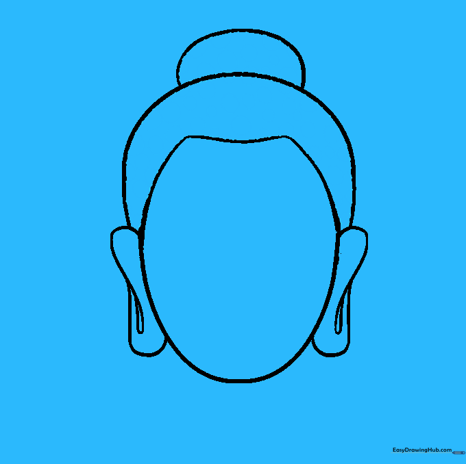 Adding small circular textures to the hair area to represent traditional curls.