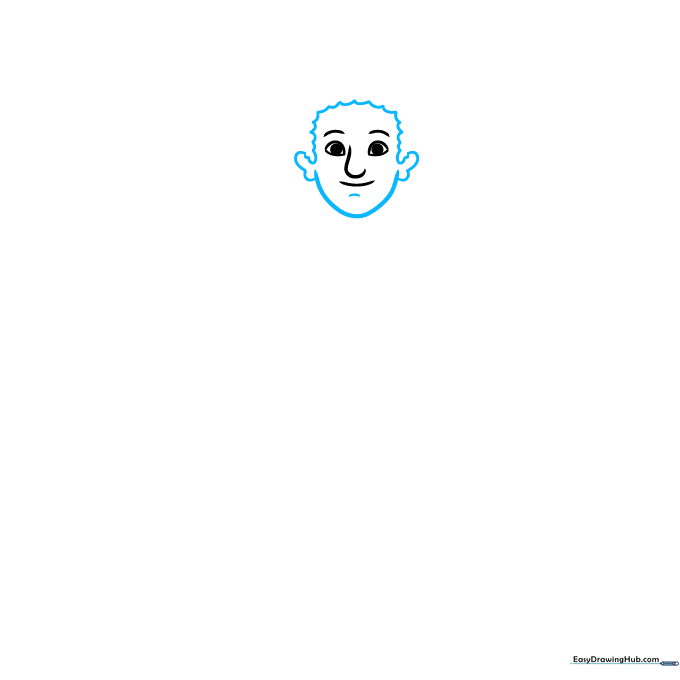 Outline of Buddy the Elf's head shape, ears, and hair texture.