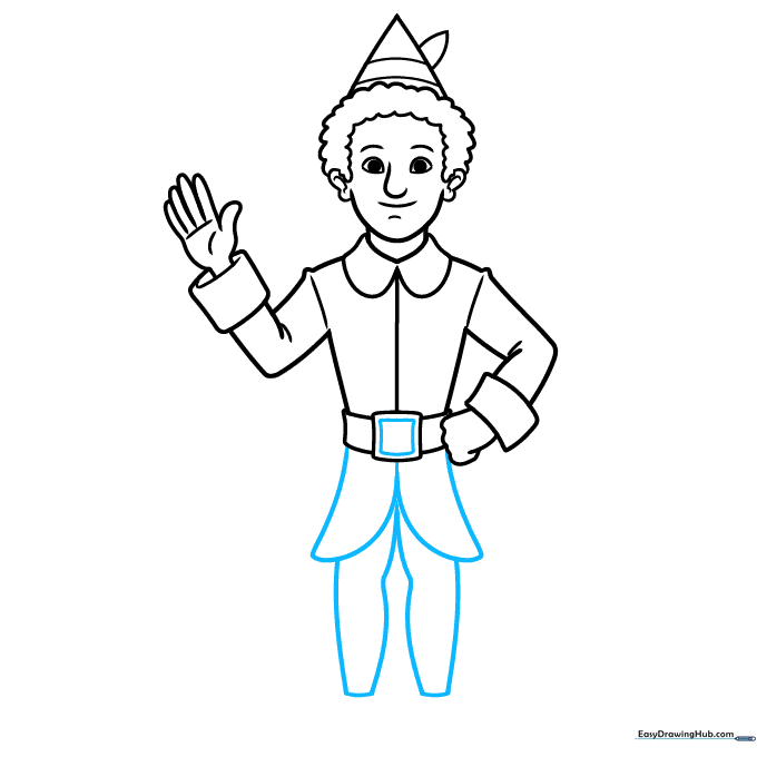 Adding the coat tails and the outline of the legs.