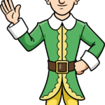 Colorful, finished illustration of Buddy the Elf for a drawing tutorial.