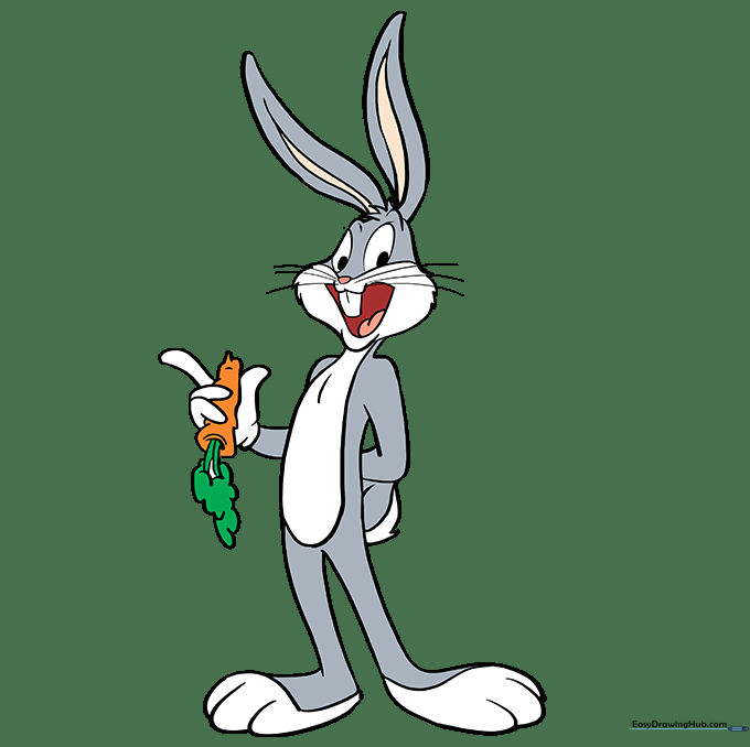 The final colored drawing of Bugs Bunny.