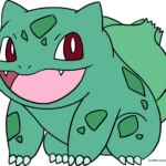 Colorful, finished drawing of Bulbasaur standing in a friendly pose, perfect for Pokémon fans.
