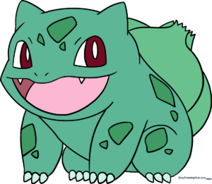 Colorful, finished drawing of Bulbasaur standing in a friendly pose, perfect for Pokémon fans.