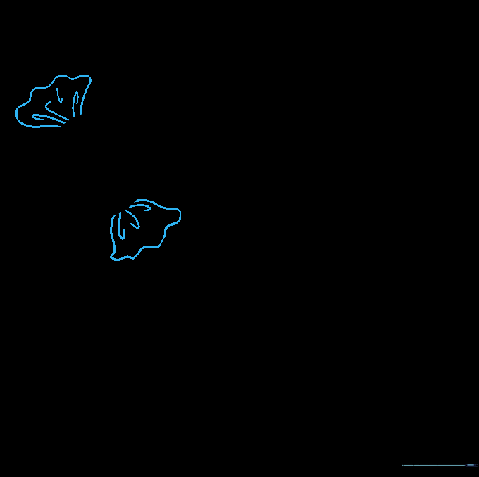 Drawing the twisted ends of a candy wrapper using curved and wavy lines.