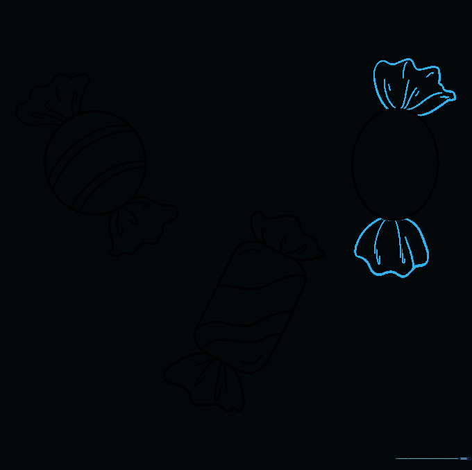 Completing the wrapper ends for the oval-shaped candy.