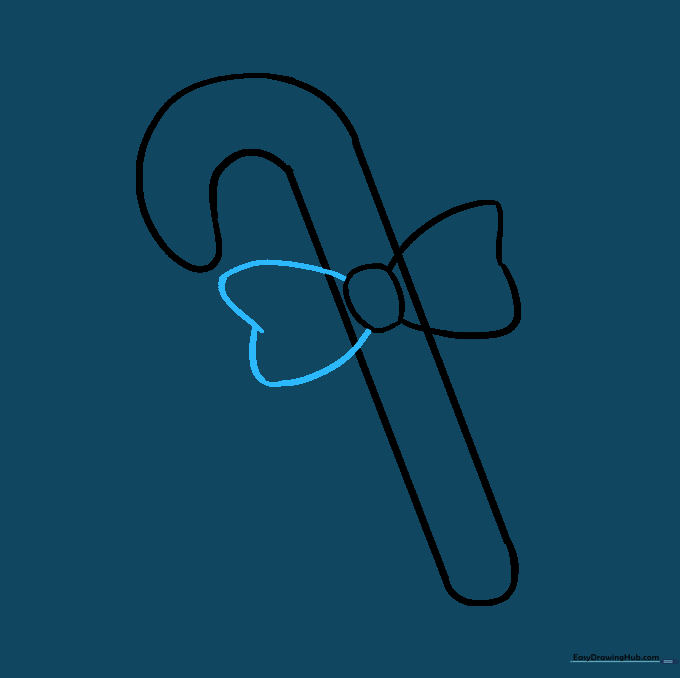 The second loop of the bow added to create a symmetrical look.
