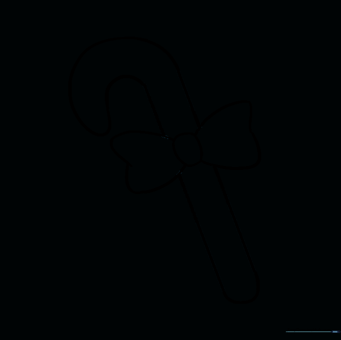 The drawing after erasing the guide lines inside the bow loops.