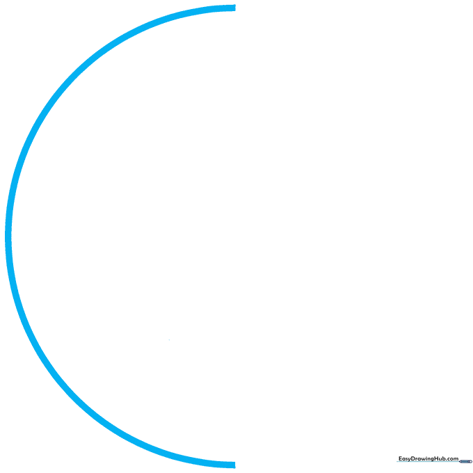 Pencil sketch of a large outer semi-circle for the shield base.