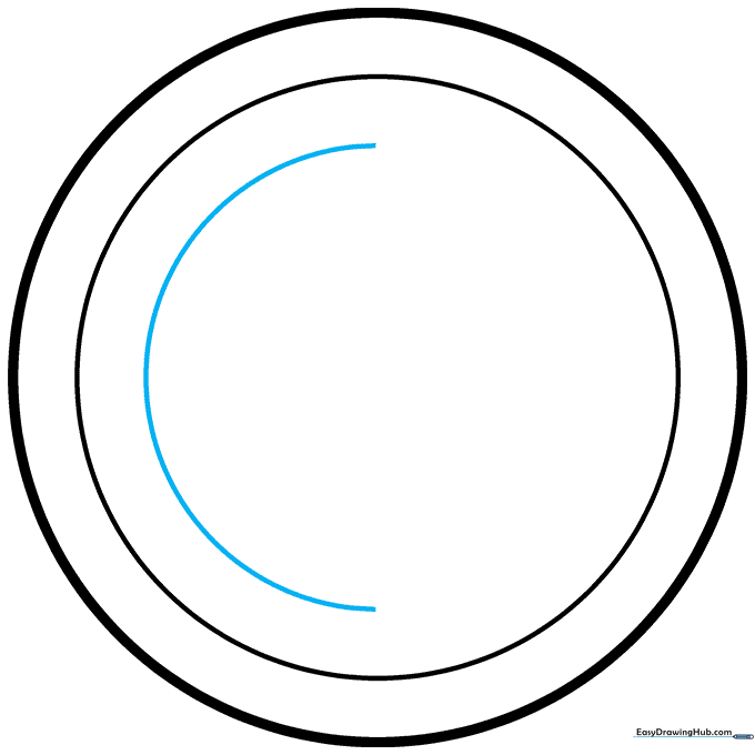 Adding a second inner semi-circle for the shield details.
