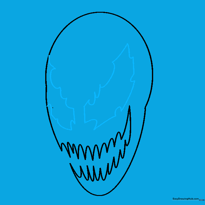 Adding the character's signature sharp, angular eyes.