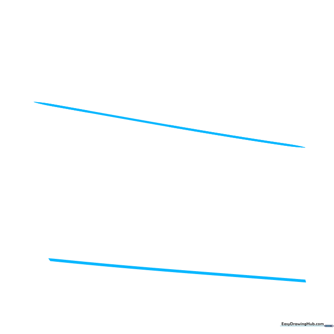 Two light pencil lines forming the angled side of a cheese wedge.