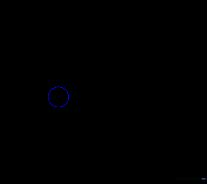 A circle placed at the end of the left side stem.