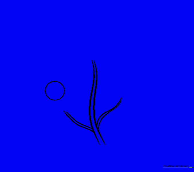 Five rounded petals drawn around the center circle.