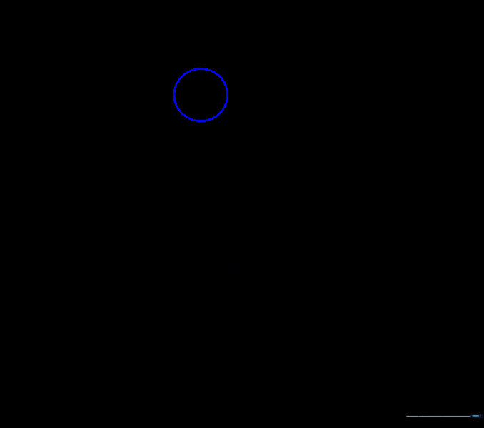 A circle positioned at the top of the main central stem.