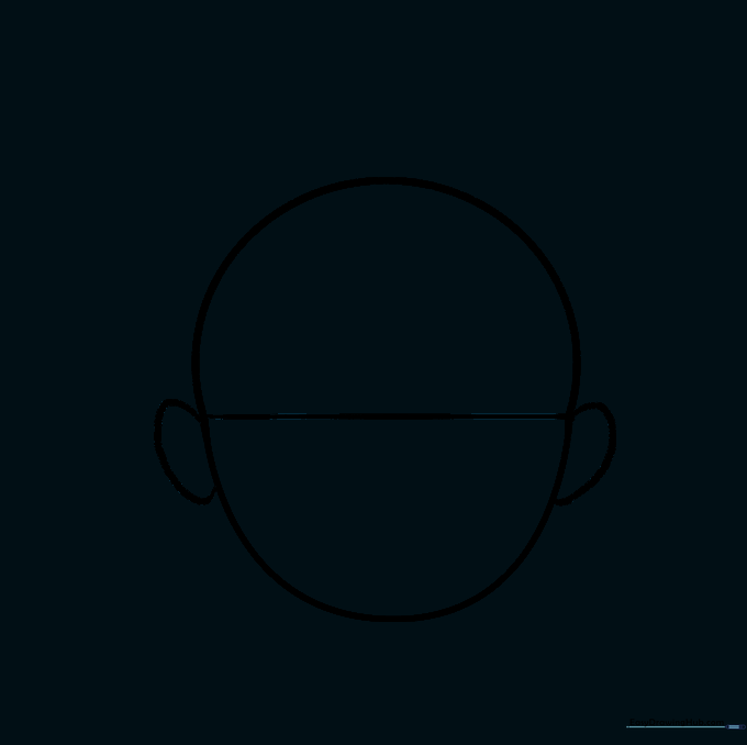 The head shape with the internal horizontal guide line removed.