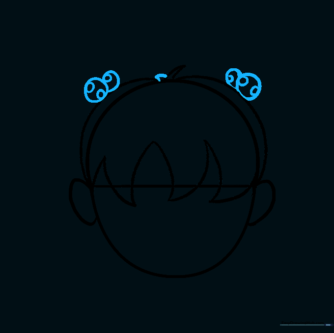 Polka-dot hair ties added to the sides of the character's hair.