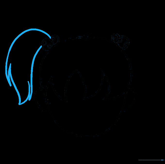 A stylized pigtail added to one side of the character's head.