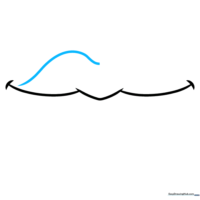 Adding the Cupid's bow line above the upper lip outline.