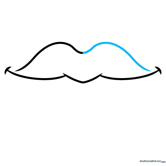 Finishing the Cupid's bow outline with a matching curve on the right.