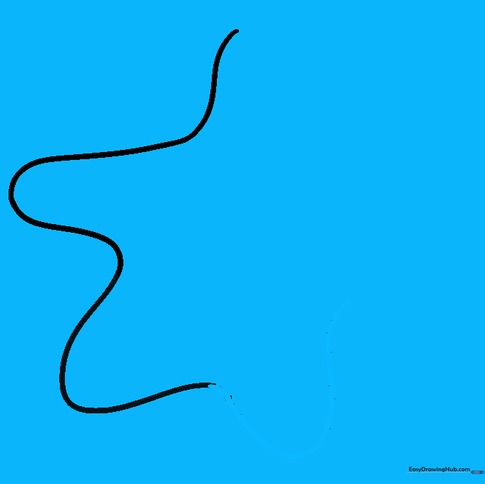 Continuing the star outline to include the third point.