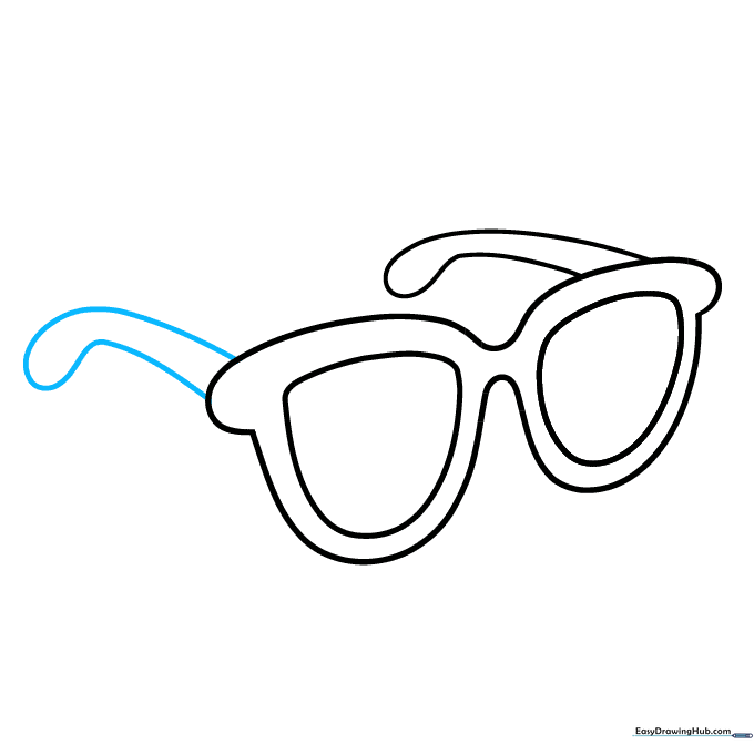 Drawing the second earpiece on the right side to mirror the first.