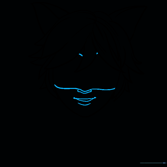 Outlining the superhero mask and facial features