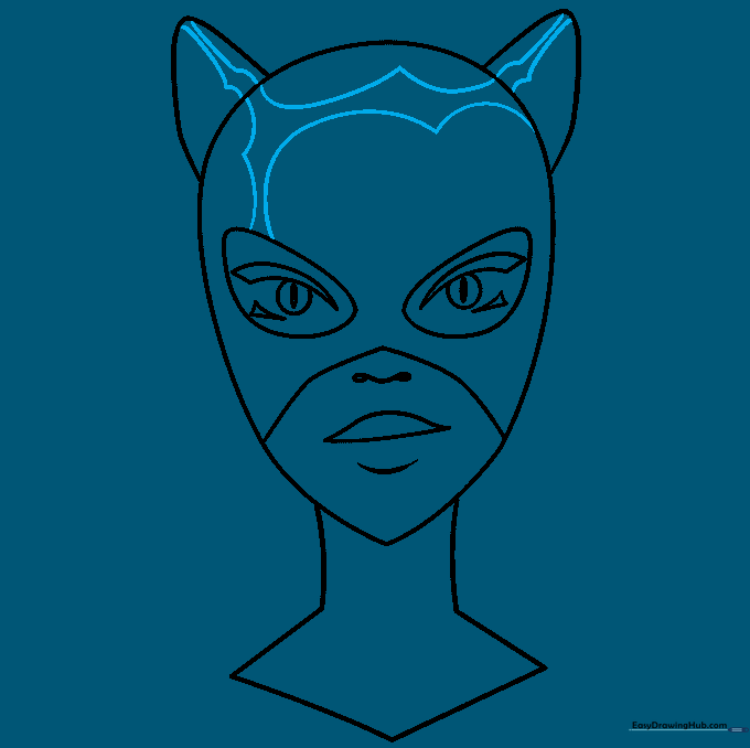 Adding curved lines to the mask to simulate light reflection and texture.