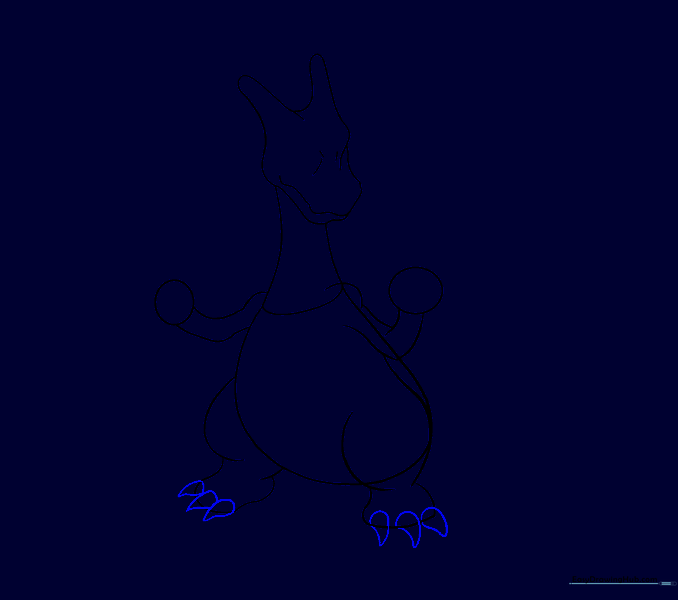 Three claw shapes added to each foot.