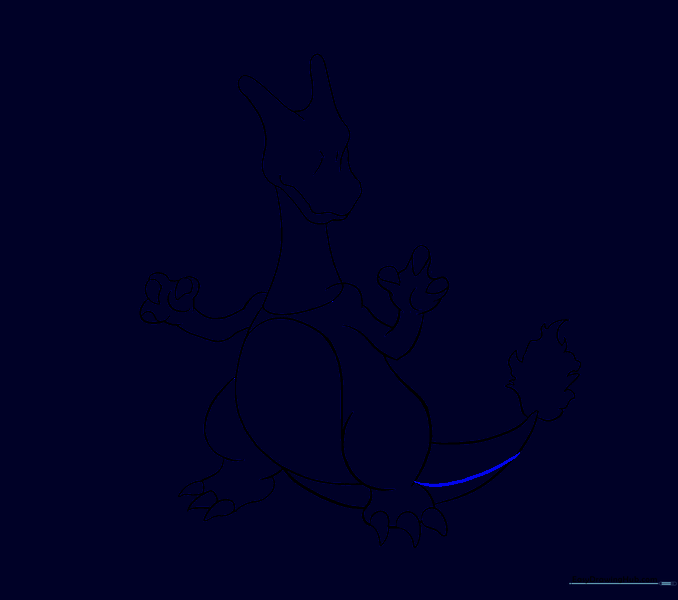 A curved detail line added along the length of the tail.