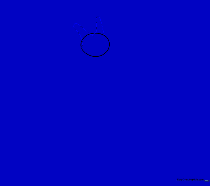 Two curved lines added to the top of the head circle to outline the shape of Charizard's horns.