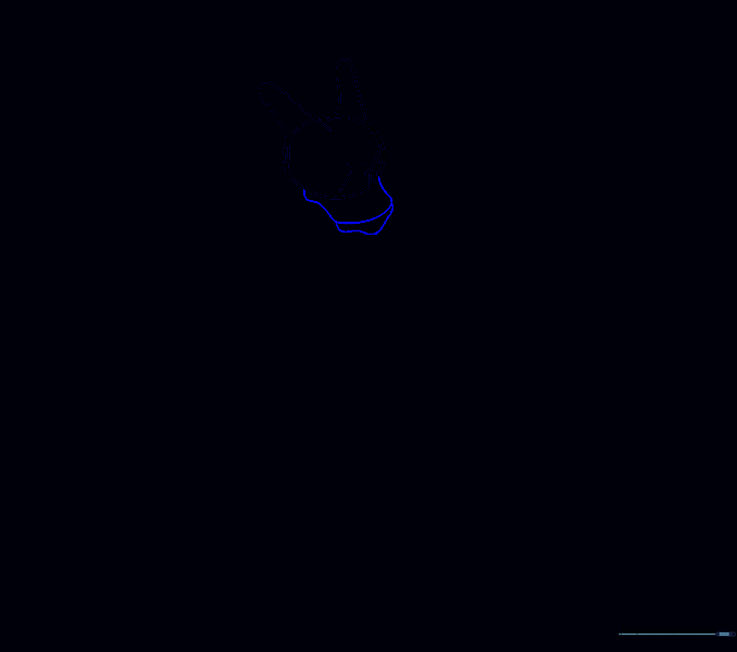 A curved line extending from the head circle to define the shape of Charizard's snout.
