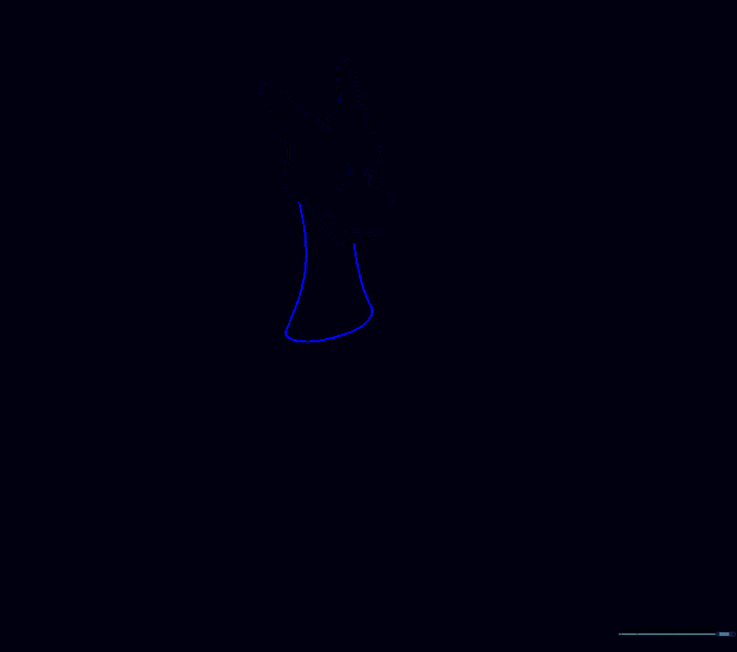 Two curved lines extending from the head to form the neck structure.