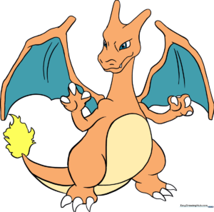 A vibrant, finished illustration of Charizard, showcasing the final result of the tutorial.