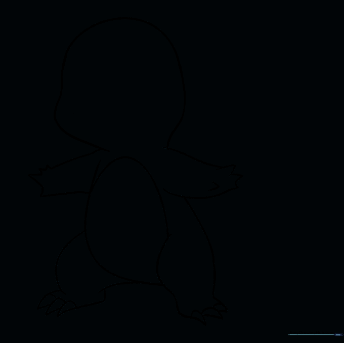 The drawing after erasing unnecessary construction lines for a clean outline.