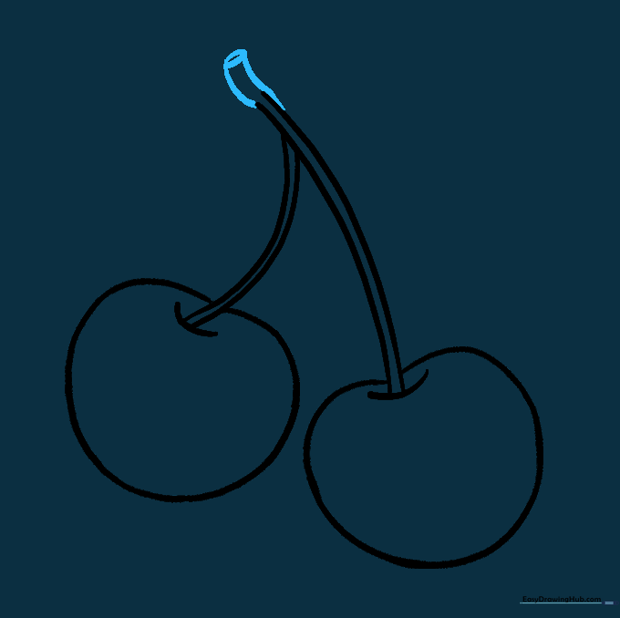 A small oval connecting the two stems at the top.