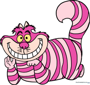 Completed colorful Cheshire Cat illustration.
