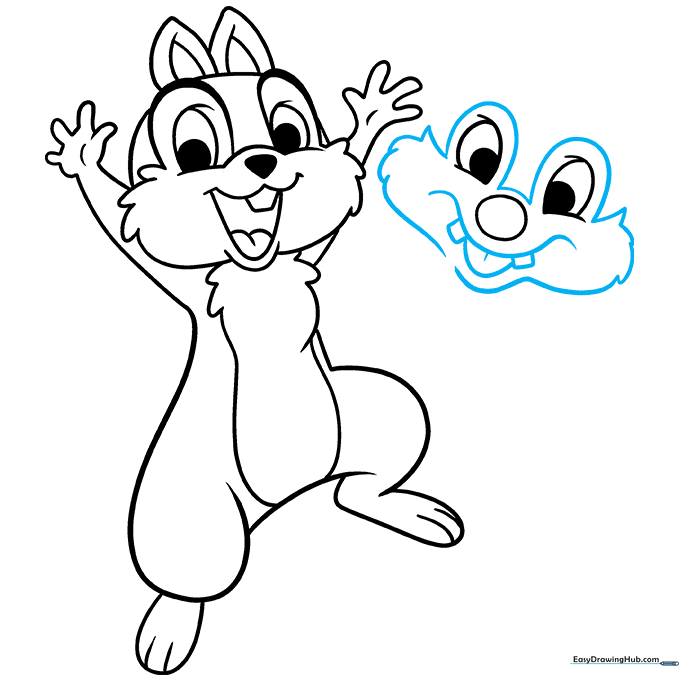 Adding mouth, teeth, and cheek details to Chip's face.
