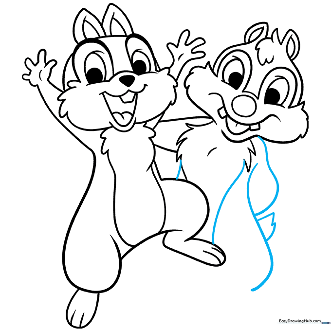 Finalizing the body, belly, and tail shapes for the characters.