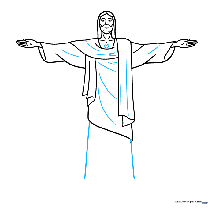 Adding the final robe length and heart detail.