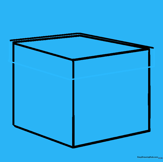 Connecting the lid edges to complete the box structure.
