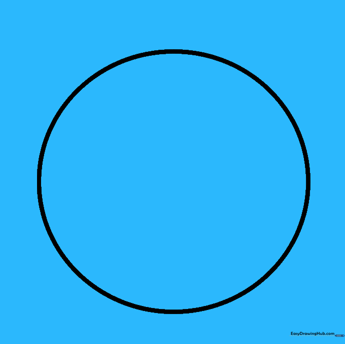 A smaller circle drawn inside the larger circle, creating a ring shape for the wreath.