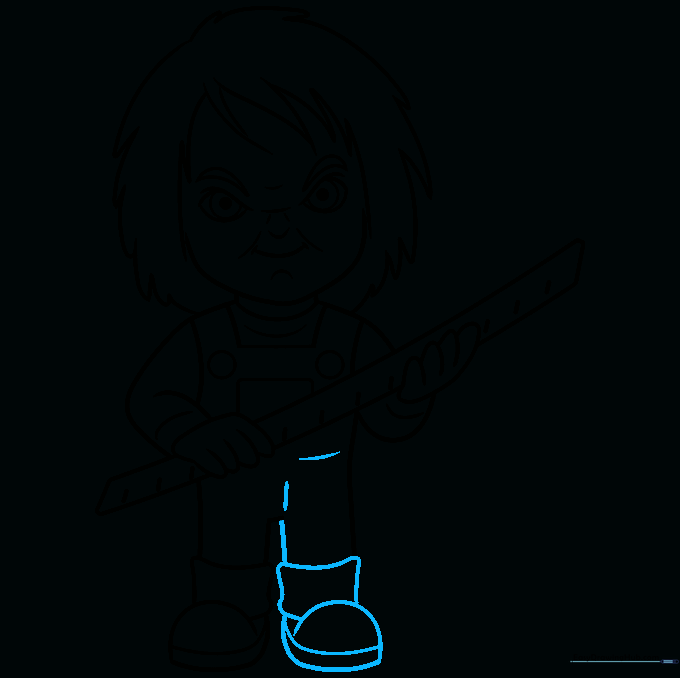 Completing the second boot and leg structure for the full-body sketch.