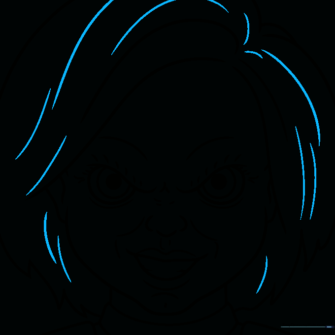 Adding texture lines to the hair for a finished look.