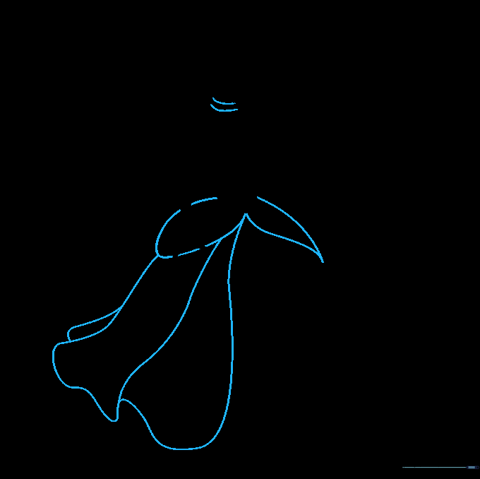Adding a necklace and the initial long, curved lines for the skirt.