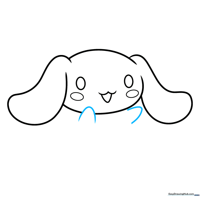 Pencil sketch showing Cinnamoroll's arms extended outward.