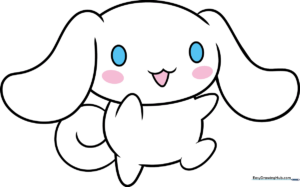 Finished, colorful illustration of Cinnamoroll from Sanrio.
