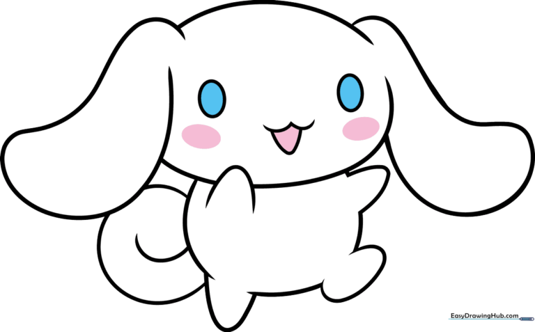 Finished, colorful illustration of Cinnamoroll from Sanrio.
