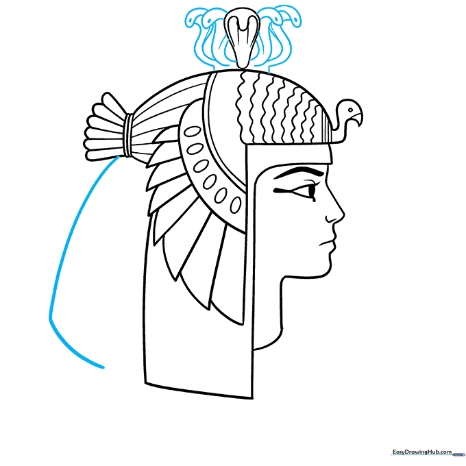Adding side snake details and finishing the hair outline.