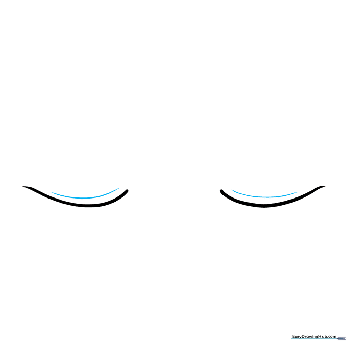 Adding a secondary curved line above the first to define the eyelid crease.